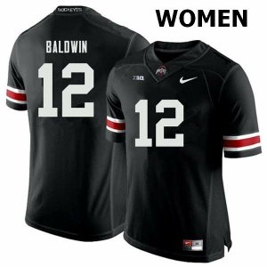 Women's Ohio State Buckeyes #12 Matthew Baldwin Black Nike NCAA College Football Jersey Discount OWK6744GL